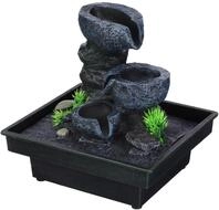pajoma&reg; Floating Stones Zimmerbrunnen H 20 cm &ndash; 3-stufiger Wasserfluss mit