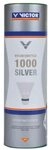 VICTOR Nylon Federball Shuttle 1000 6er Dose, Wei&szlig; / Blau