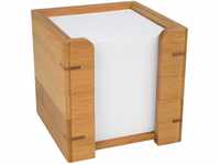 Wedo 61707 Zettelbox Bambus, inkl. 900 Blatt Papier 9 x 9 cm, im Geschenkkarton,