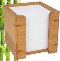 Wedo 61707 Zettelbox Bambus, inkl. 900 Blatt Papier 9 x 9 cm, im Geschenkkarton,
