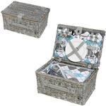 cilio Picknick-Korb STRESA, F&uuml;r 2 Personen, Geflochtener Korb mit Deckel,