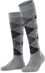Burlington Damen Kniestr&uuml;mpfe Whitby W Kh weich und warm lang gemustert 1 Paar, Grau