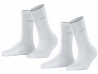 ESPRIT Damen Socken Uni 2-Pack W SO Baumwolle einfarbig 2 Paar, Weiß (White...