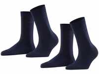 ESPRIT Damen Socken Basic Easy 2-Pack W SO Baumwolle einfarbig 1 Paar, Blau...