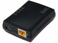 DIGITUS Fast Ethernet USB Netzwerk Server, multifunktional für NAS, USB-Hub,