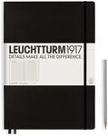 LEUCHTTURM1917 327150 Notizbuch Master (A4+), 233 Seiten, liniert schwarz