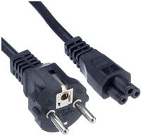 InLine 16656K Netzkabel f&uuml;r Notebook, 3pol Kupplung, schwarz, 3m