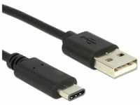 Delock Kabel USB Type-C 2.0 Stecker > USB 2.0 A Stecker 1, 0 m Schwarz