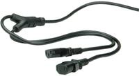 ROLINE Y-Netzanschlusskabel, schwarz, 2 m