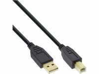InLine 34550S USB 2.0 Kabel, A an B, schwarz, Kontakte gold, 10m