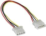 InLine 29650B Strom Verl&auml;ngerung intern, 13,34cm (5,25") 4pol Stecker / Buchse, 0,5m