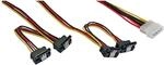 InLine 29672B Strom Y-Kabel intern, 1x 13,34cm (5,25") an 4x 15pol SATA gewinkelt mit