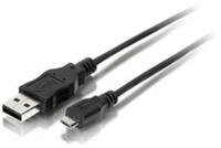 Equip USB Kabel A -> Micro B St/1.80m sw Polybeutel, One Size