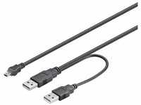 Wentronic USB Kabel (2X A-Stecker auf 5-polig Mini B-Stecker) 0,6m, 1 Stück