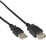 InLine 34650B USB 2.0 Verl&auml;ngerung, Stecker / Buchse, Typ-A, schwarz, 0,5m