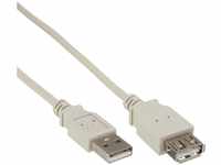 InLine 34633 USB 2.0 Verlängerung, Stecker / Buchse, Typ-A, beige, 0,3m