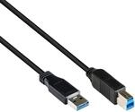 Anschlusskabel USB 3.0 Stecker A an Stecker B, schwarz, 1,8m, Good Connections&reg;