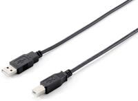 Equip USB Kabel A -> B St/3,00 m Polybeutel, schwarz, 3,00 Meter