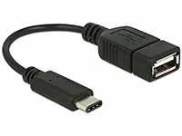 Delock Adapterkabel USB Type-C 2.0 Stecker > USB 2.0 A Buchse 15 cm Schwarz,...