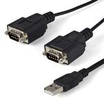 StarTech.com 1,8m 2-Port FTDI USB auf Seriell RS232 Adapter, USB zu RS232 DB9