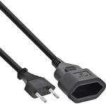 InLine Euro-Verl&auml;ngerung, 2m, Eurostecker an Eurokupplung, 2-polig, ideal f&uuml;r