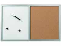 Herlitz 10685394 Pinnwand und Magnettafel, 40x60cm mit Holzrahmen, Farbe silber