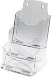 SIGEL LH132 Tisch-Prospekthalter DIN A5 aus Acryl mit 3 F&auml;chern, transparent -