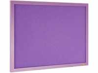 Bi-Office Pinnwand Lavender, Notiztafel mit Violett Textiloberfläche, Lila MDF