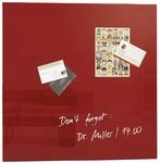SIGEL GL202 Premium Glas-Whiteboard 100x100 cm rot hochgl&auml;nzend, SGS gepr&uuml;ft,