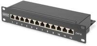 DIGITUS Cat-6 Patchpanel - 12 Ports - RJ45-Buchsen - 10-Zoll Rack-Mount 1HE - LSA