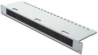 DIGITUS Kabel-Durchf&uuml;hrung mit B&uuml;rstenleiste & Kabel-Abfang - 1HE - 19-Zoll -...