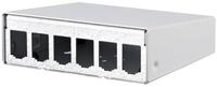 METZ CONNECT Modul AP-Geh&auml;use 6 Port reinwei&szlig; RAL9010