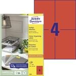 AVERY Zweckform 3456 Rote Etiketten (400 Aufkleber, 105x148mm auf A4, permanent