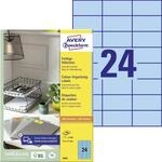 AVERY Zweckform 3449 Blaue Etiketten (2.400 Aufkleber, 70x37mm auf A4, permanent