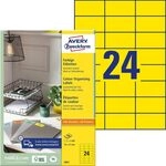 AVERY Zweckform 3451 Gelbe Etiketten (2.400 Aufkleber, 70x37mm auf A4, permanent
