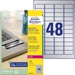 AVERY Zweckform L6009-20 Typenschild Folienetiketten (45,7x21,2 mm auf DIN A4, extrem