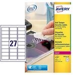 AVERY Zweckform Siegeletiketten Laser 27TV 63,5x29,6mm - Ref L6114-20 (540 Etiketten)