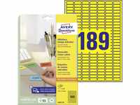 AVERY Zweckform L6037-20 Gelbe Etiketten (3.780 Aufkleber, 25,4x10mm auf A4,...