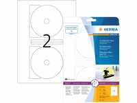 HERMA 5115 CD DVD Etiketten inkl. Zentrierhilfe blickdicht, 25 Blatt, Ø 116 mm...