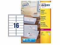 Avery L7162-250 QuickPEEL Adress-Etikett, 99 x 34 mm, L7162-250 (4000 Etiketten)
