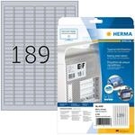 HERMA 4220 Typenschild Folien-Etiketten silber, 25 Blatt, 25 x 10 mm, 189 pro A4