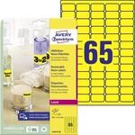 AVERY Zweckform L7651Y-25 leuchtend neongelbe Etiketten (1.650 Aufkleber, 38,1x21,2mm