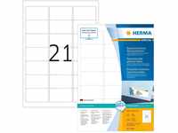 HERMA 10301 Universal Etiketten ablösbar, 100 Blatt, 63,5 x 38,1 mm, 21 pro A4