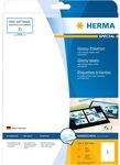 HERMA 4909 Hochglanz Etiketten, 25 Blatt, 210 x 297 mm, 1 pro A4 Bogen, 25...