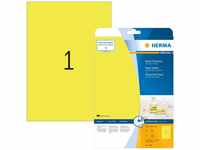 HERMA 5148 Farbige Etiketten neon gelb, 20 Blatt, 210 x 297 mm, 1 pro A4 Bogen,...