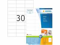 HERMA 4612 Universal Etiketten, 200 Blatt, 70 x 29,7 mm, 30 pro A4 Bogen, 6000