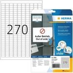 HERMA 10000 Universal Etiketten abl&ouml;sbar, 25 Blatt, 17,8 x 10 mm, 270 pro A4...