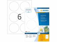 HERMA 4478 Universal Etiketten ablösbar rund, 100 Blatt, Ø 85 mm, 6 pro A4...