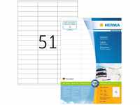 HERMA 4459 Universal Etiketten, 100 Blatt, 70 x 16,9 mm, 51 pro A4 Bogen, 5100
