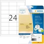 HERMA 4681 Wetterfeste Folienetiketten transparent, 25 Blatt, 66 x 33,8 mm, 24 pro A4